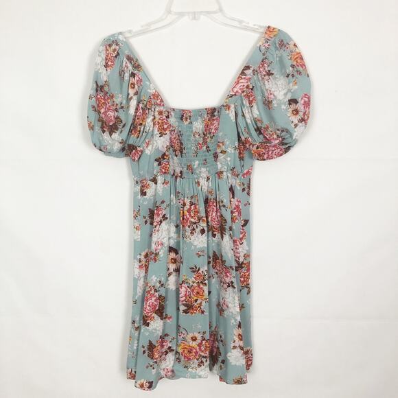 Band of Gypsy Womens Babydoll Mini Dress XS Floral Cottagecore Coquette Beachy - Picture 6 of 11